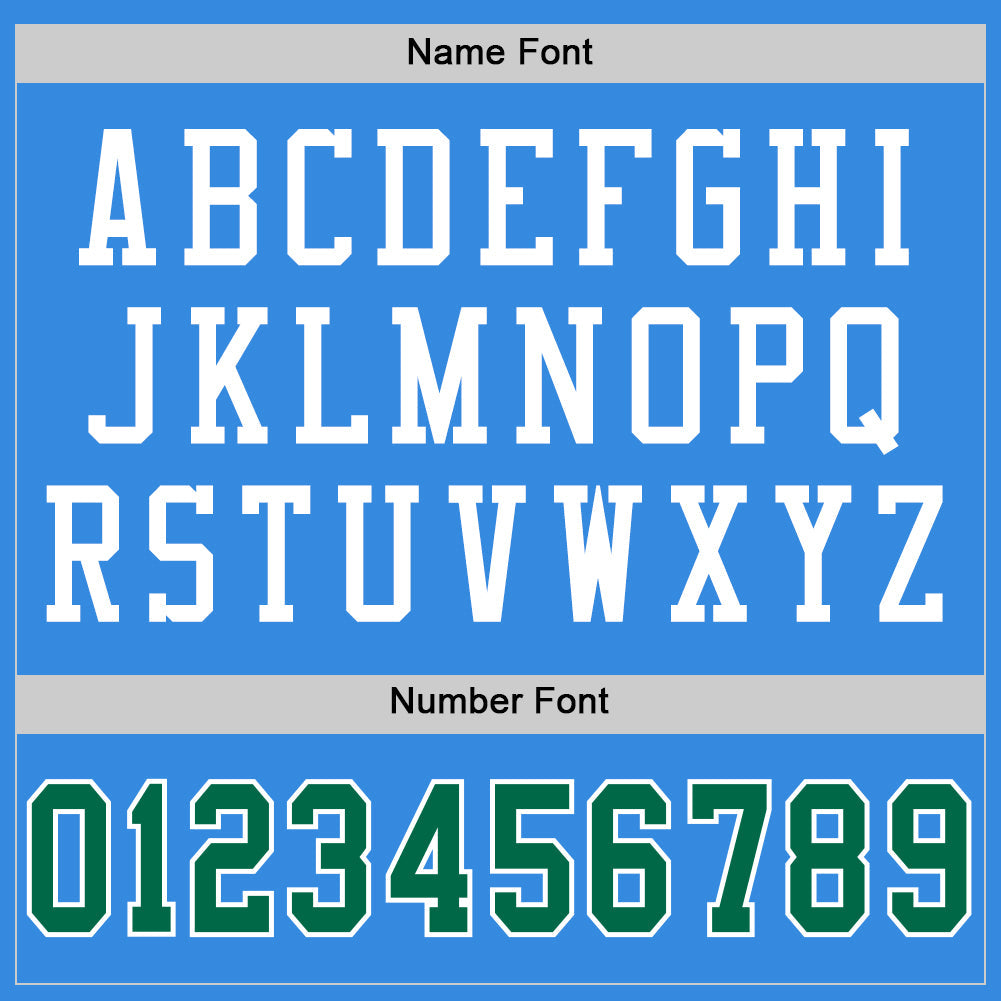 Custom Powder Blue Kelly Green-White Mesh Authentic Throwback Football Jersey - Sky-Custom