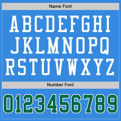 Custom Powder Blue Kelly Green-White Mesh Authentic Throwback Football Jersey - Sky-Custom