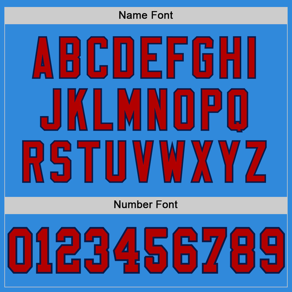 Custom Powder Blue Red-Navy Mesh Authentic Football Jersey - Sky-Custom