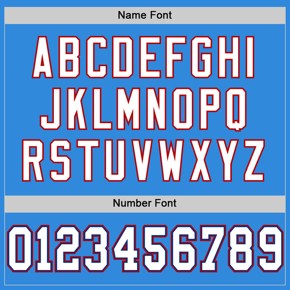 Custom Powder Blue White-Red Mesh Authentic Football Jersey - Sky-Custom