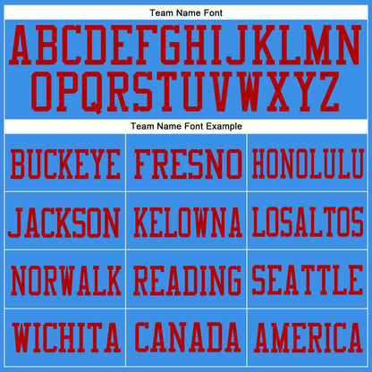 Custom Powder Blue Powder Blue-Red Mesh Authentic Football Jersey - Sky-Custom