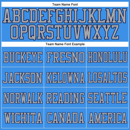 Custom Powder Blue Gray-Navy Mesh Authentic Football Jersey - Sky-Custom