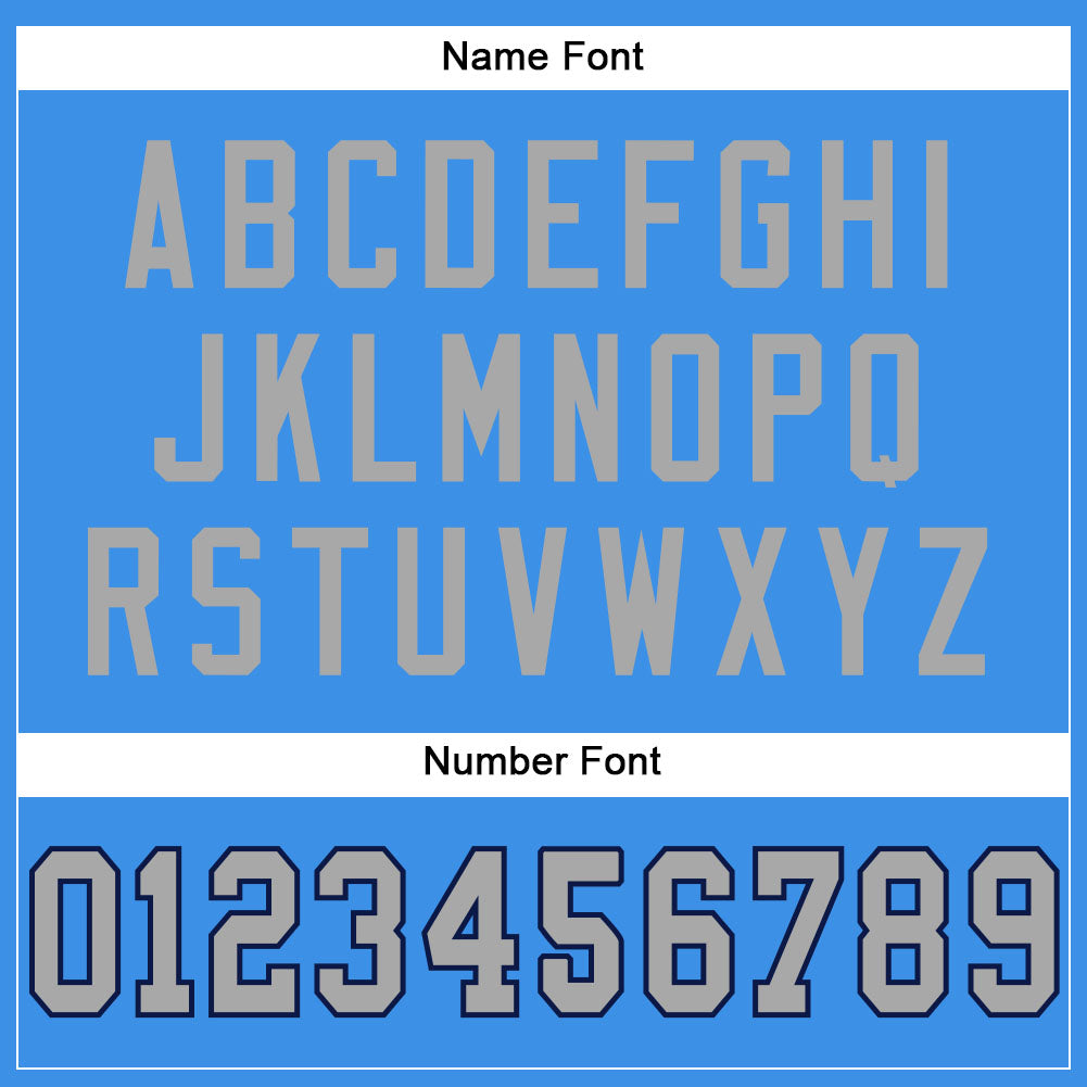 Custom Powder Blue Gray-Navy Mesh Authentic Football Jersey - Sky-Custom