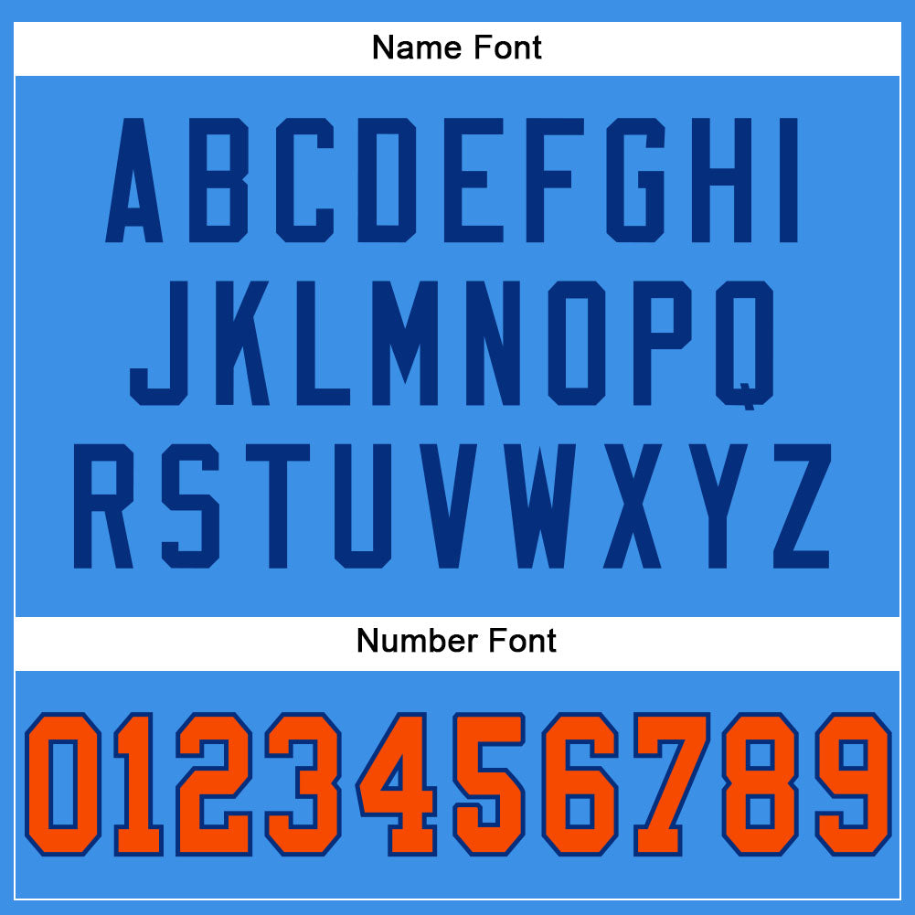 Custom Powder Blue Orange-Royal Mesh Authentic Football Jersey - Sky-Custom