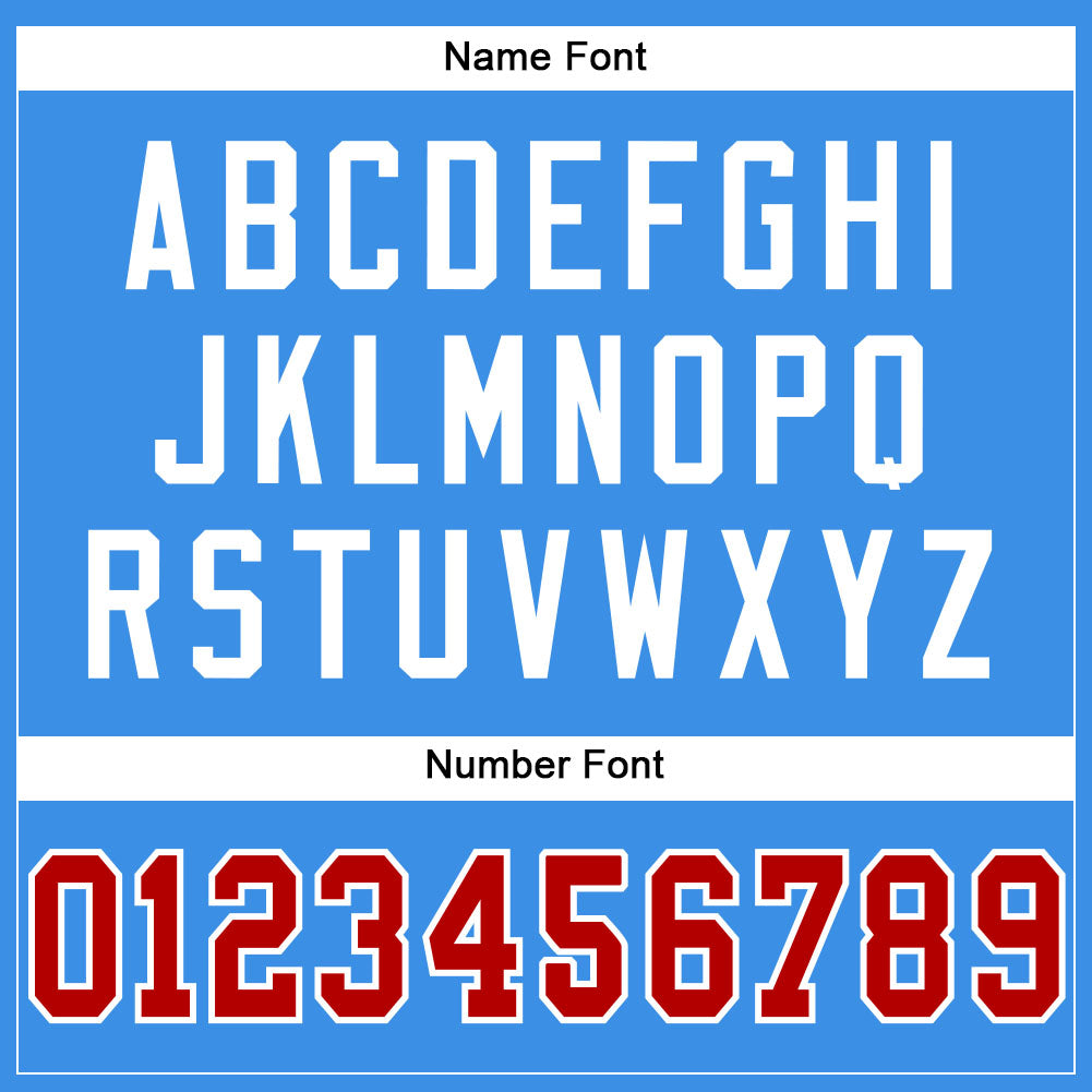 Custom Powder Blue Red-White Mesh Authentic Football Jersey - Sky-Custom