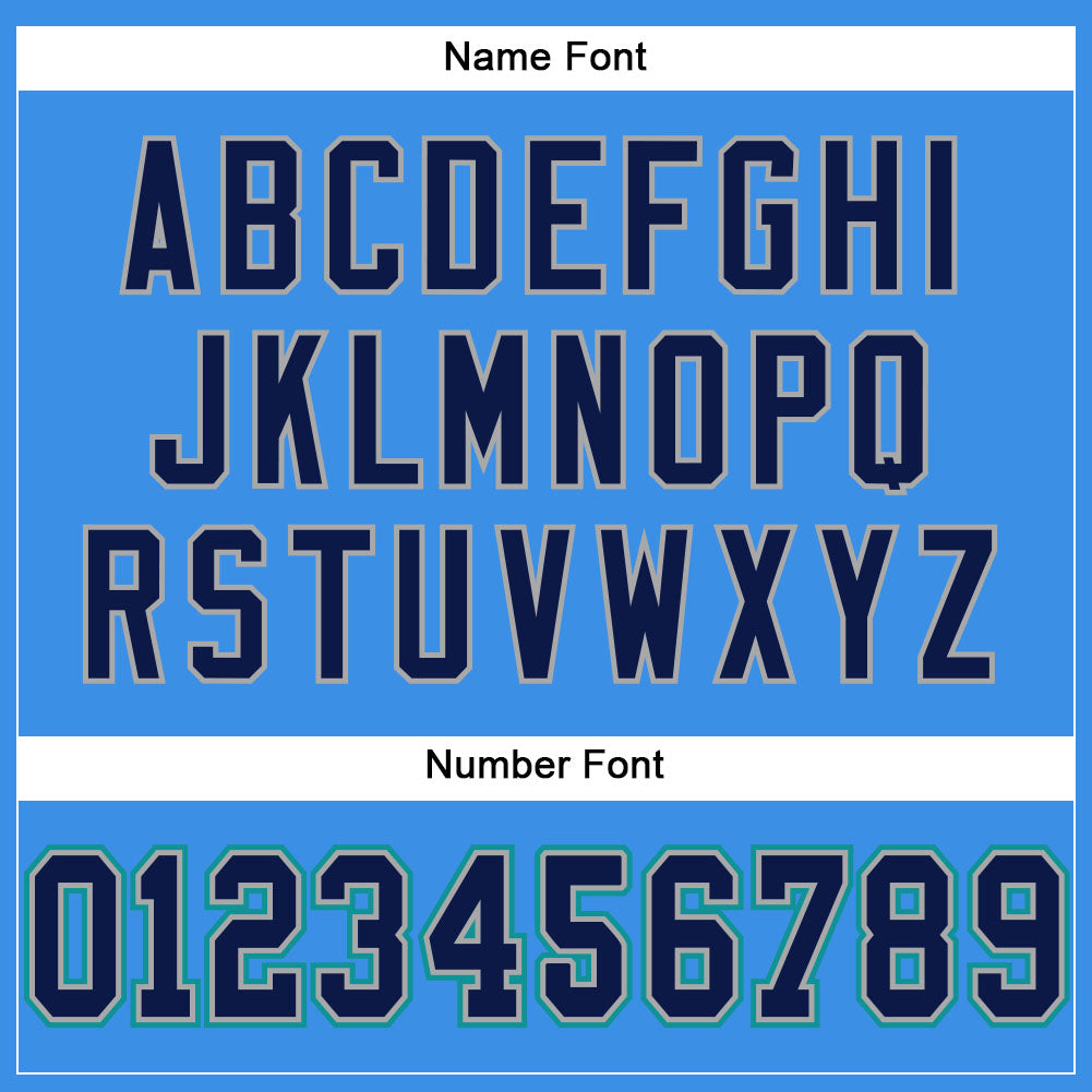 Custom Powder Blue Navy-Aqua Mesh Authentic Football Jersey - Sky-Custom