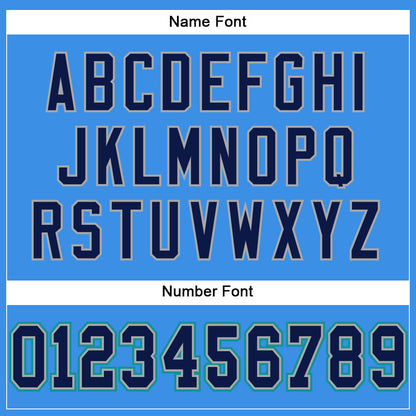 Custom Powder Blue Navy-Aqua Mesh Authentic Football Jersey - Sky-Custom