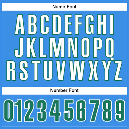 Custom Powder Blue Kelly Green-White Mesh Authentic Football Jersey - Sky-Custom