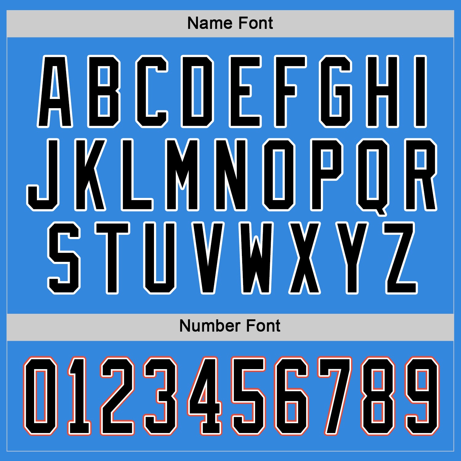 Custom Powder Blue Black-Orange Hockey Jersey - Sky-Custom