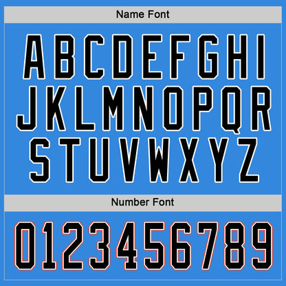 Custom Powder Blue Black-Orange Hockey Jersey - Sky-Custom