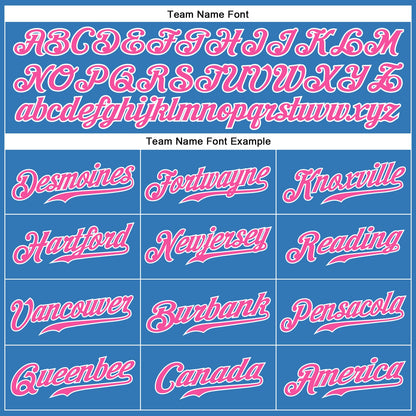 Custom Powder Blue Pink-White Authentic Sleeveless Baseball Jersey - Sky-Custom