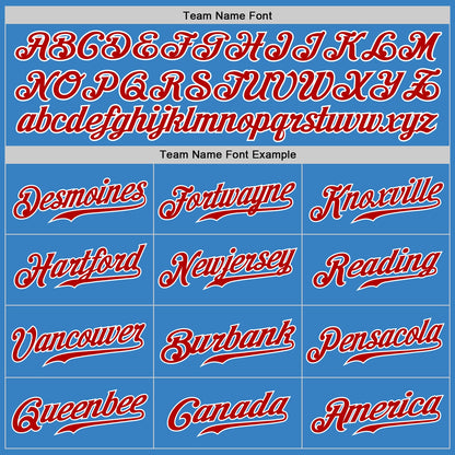 Custom Powder Blue Red-White Authentic Baseball Jersey - Sky-Custom