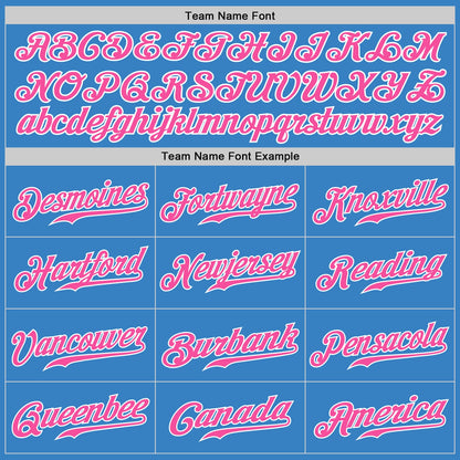 Custom Powder Blue Pink-White Authentic Baseball Jersey - Sky-Custom