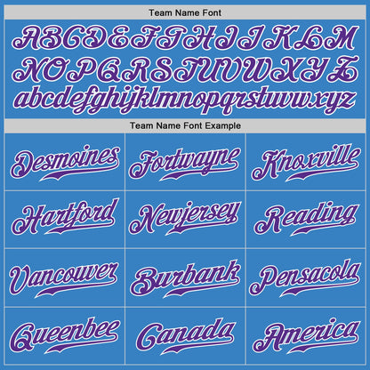 Custom Powder Blue Purple-White Authentic Baseball Jersey - Sky-Custom
