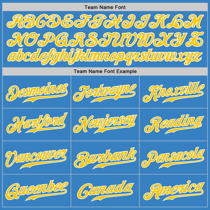 Custom Powder Blue Gold-White Authentic Baseball Jersey - Sky-Custom