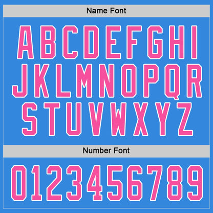 Custom Powder Blue Pink-White Hockey Jersey - Sky-Custom