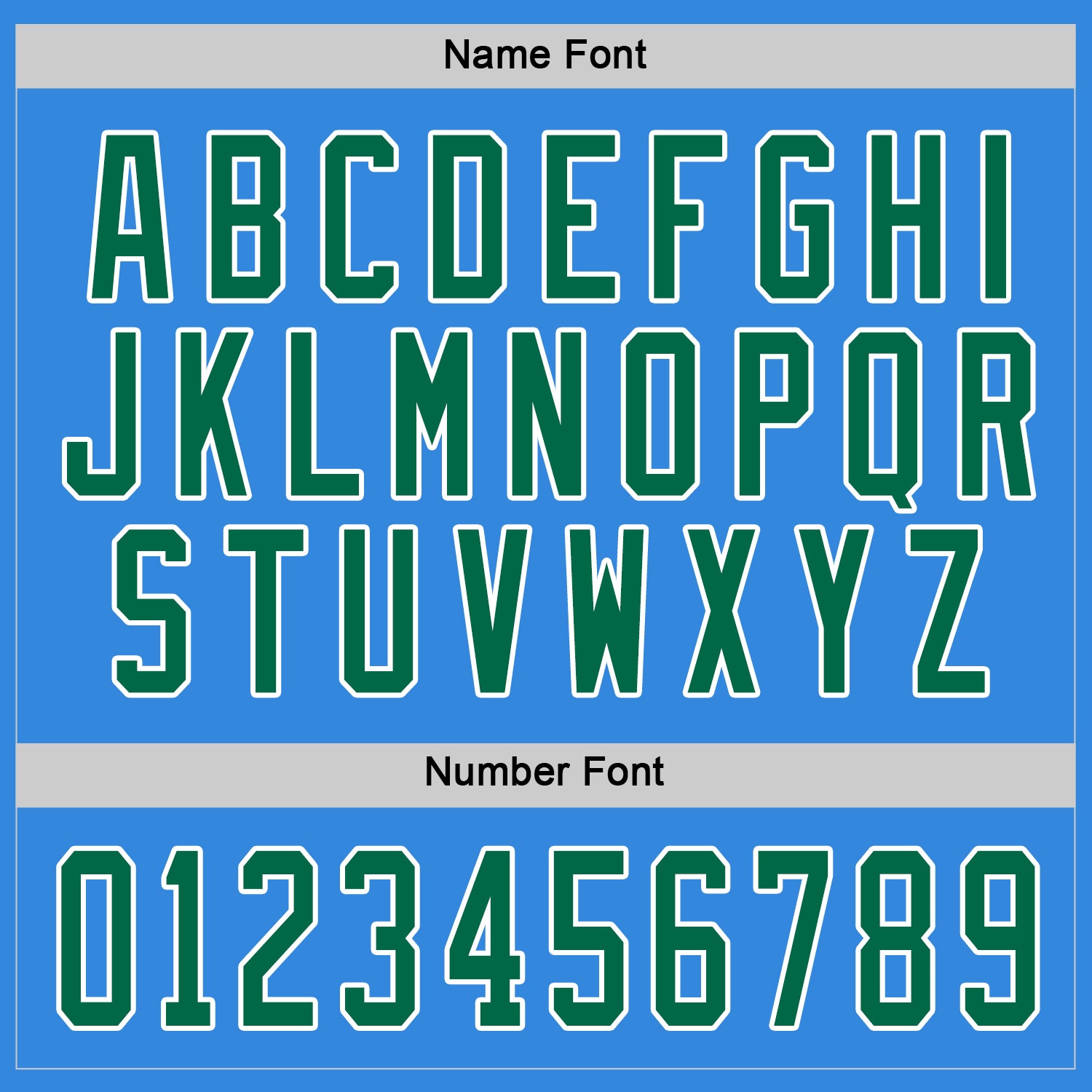 Custom Powder Blue Kelly Green-White Hockey Jersey - Sky-Custom