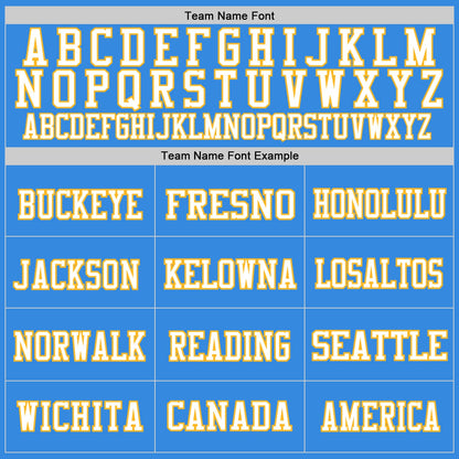 Custom Powder Blue White-Gold Mesh Authentic Football Jersey - Sky-Custom