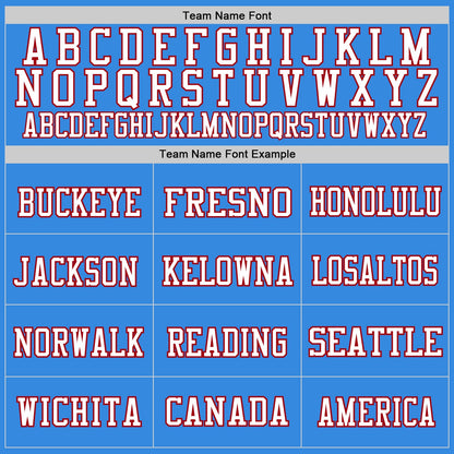 Custom Powder Blue Red-White Mesh Authentic Football Jersey - Sky-Custom