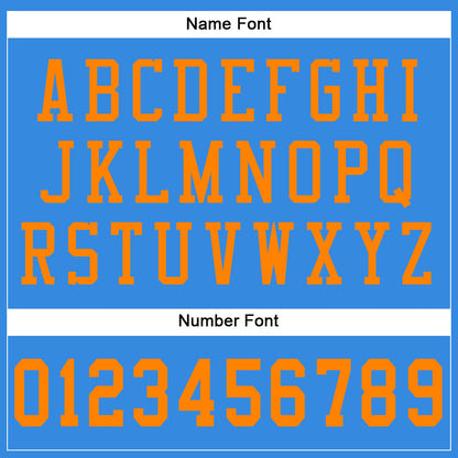 Custom Powder Blue Bay Orange Mesh Authentic Football Jersey - Sky-Custom