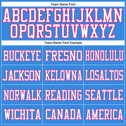 Custom Powder Blue Hot Pink-White Mesh Authentic Football Jersey - Sky-Custom