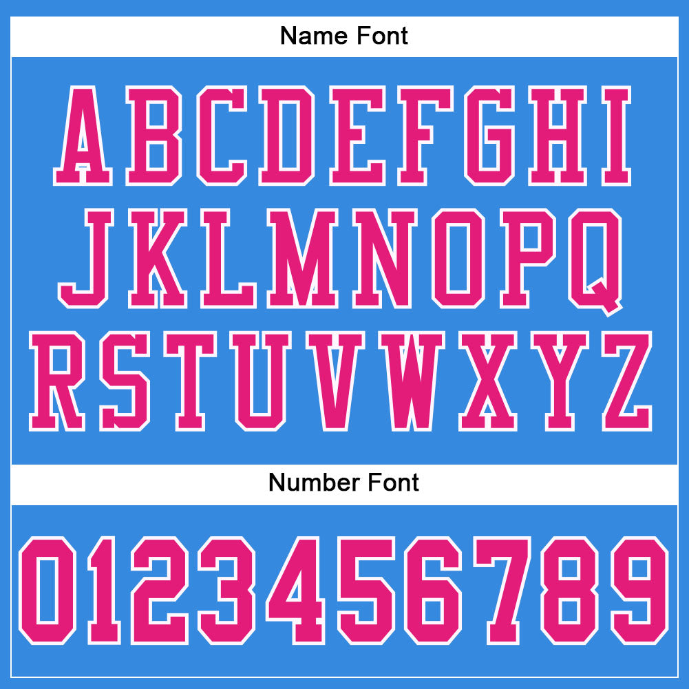 Custom Powder Blue Hot Pink-White Mesh Authentic Football Jersey - Sky-Custom