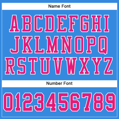 Custom Powder Blue Hot Pink-White Mesh Authentic Football Jersey - Sky-Custom