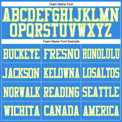 Custom Powder Blue Neon Green-White Mesh Authentic Football Jersey - Sky-Custom