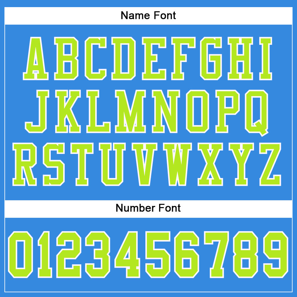 Custom Powder Blue Neon Green-White Mesh Authentic Football Jersey - Sky-Custom