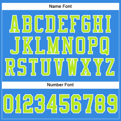 Custom Powder Blue Neon Green-White Mesh Authentic Football Jersey - Sky-Custom