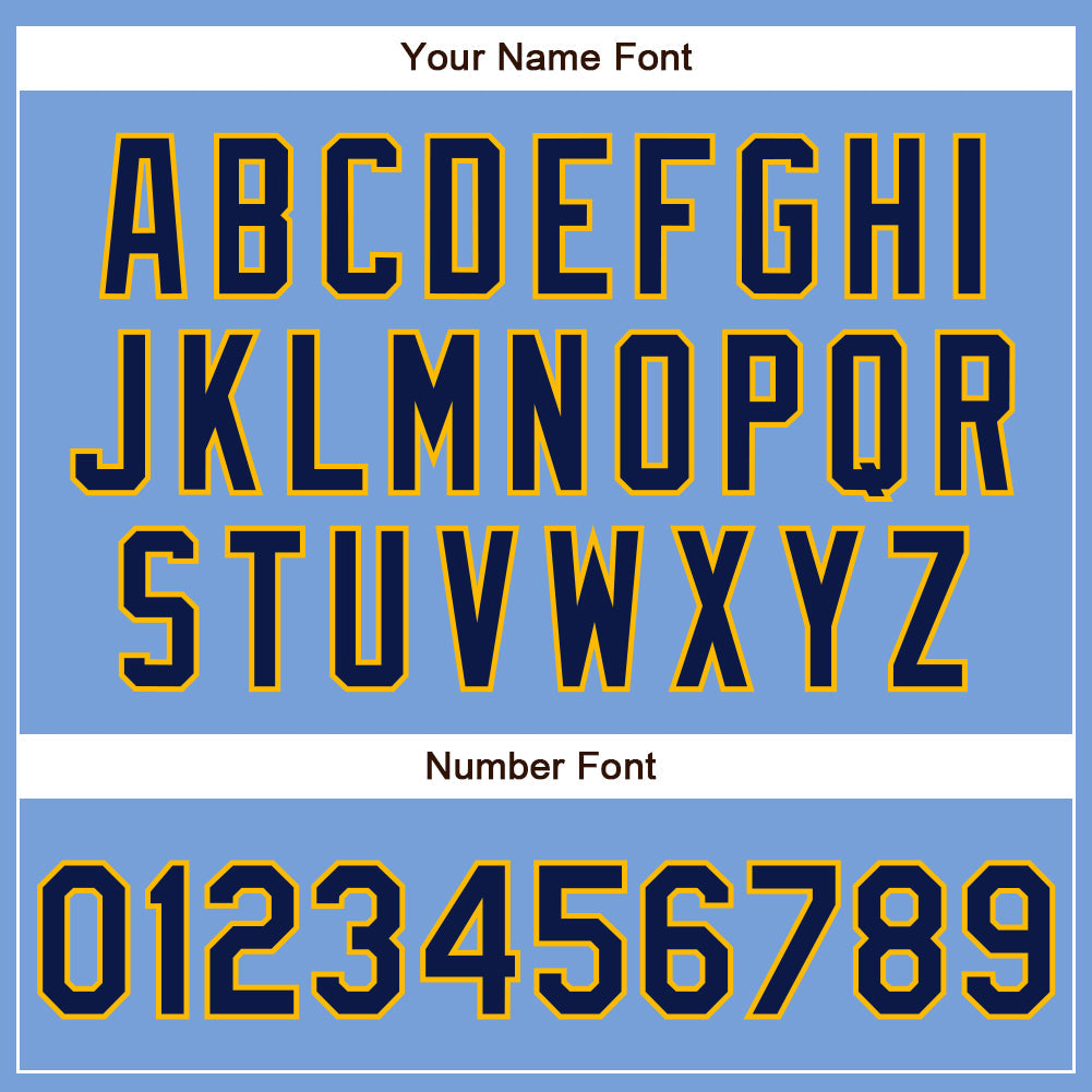 Custom Powder Blue Navy-Gold Authentic Baseball Jersey - Sky-Custom