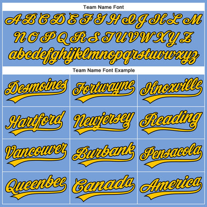 Custom Powder Blue Yellow-Black Authentic Baseball Jersey - Sky-Custom