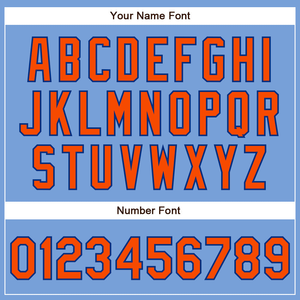 Custom Powder Blue Orange-Royal Authentic Baseball Jersey - Sky-Custom