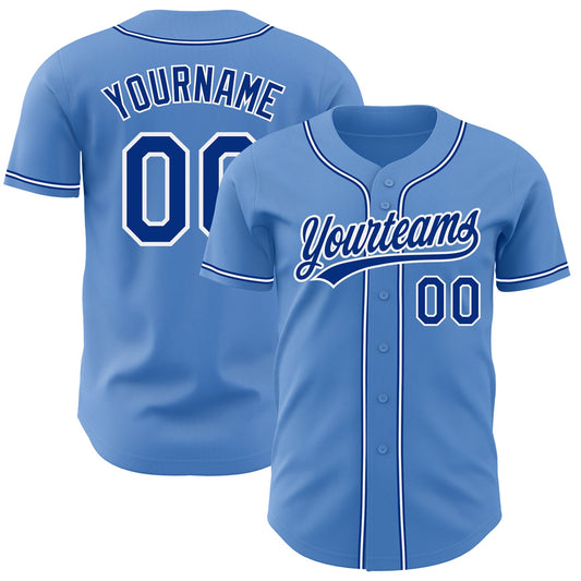 Custom Powder Blue Royal-White Authentic Baseball Jersey - Sky-Custom