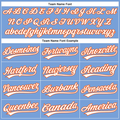 Custom Powder Blue White-Orange Authentic Baseball Jersey - Sky-Custom