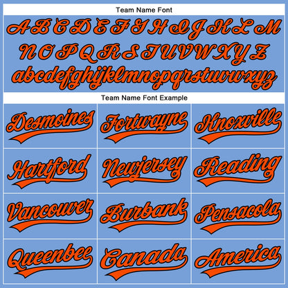 Custom Powder Blue Orange-Black Authentic Baseball Jersey - Sky-Custom