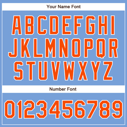 Custom Powder Blue Orange-White Authentic Baseball Jersey - Sky-Custom