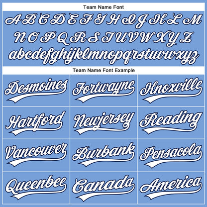 Custom Powder Blue White-Navy Authentic Baseball Jersey - Sky-Custom