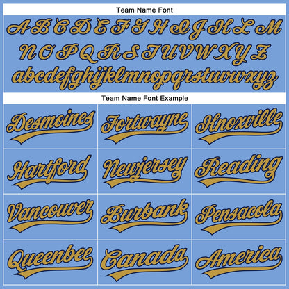 Custom Powder Blue Old Gold-Navy Authentic Baseball Jersey - Sky-Custom