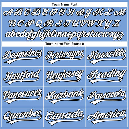 Custom Powder Blue White-Black Authentic Baseball Jersey - Sky-Custom