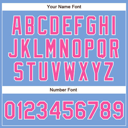 Custom Powder Blue Pink-White Authentic Baseball Jersey - Sky-Custom
