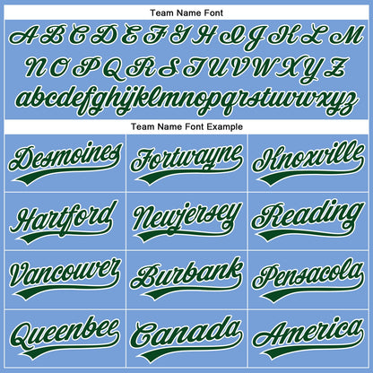 Custom Powder Blue Green-White Authentic Baseball Jersey - Sky-Custom