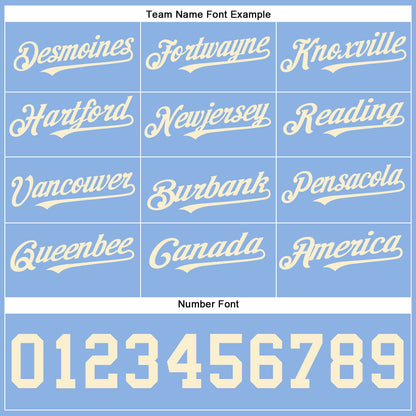 Custom Powder Blue Cream Authentic Baseball Jersey - Sky-Custom
