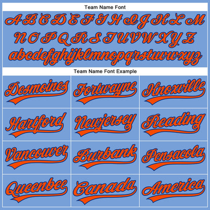 Custom Powder Blue White Pinstripe Orange-Royal Authentic Baseball Jersey - Sky-Custom