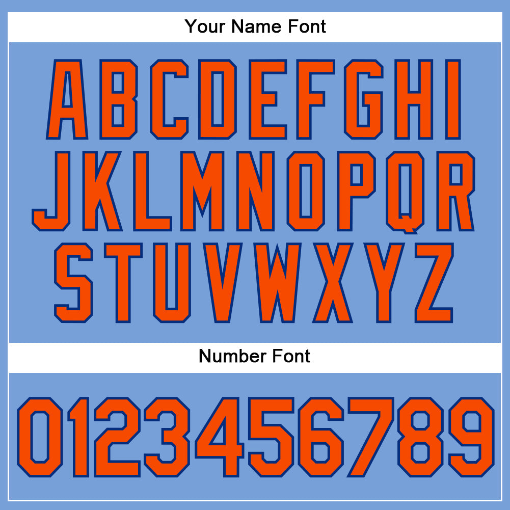 Custom Powder Blue White Pinstripe Orange-Royal Authentic Baseball Jersey - Sky-Custom