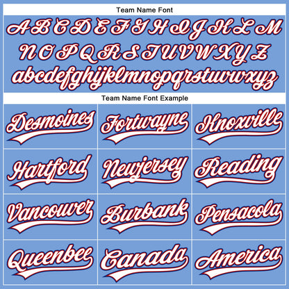 Custom Powder Blue Red Pinstripe White-Royal Authentic Baseball Jersey - Sky-Custom