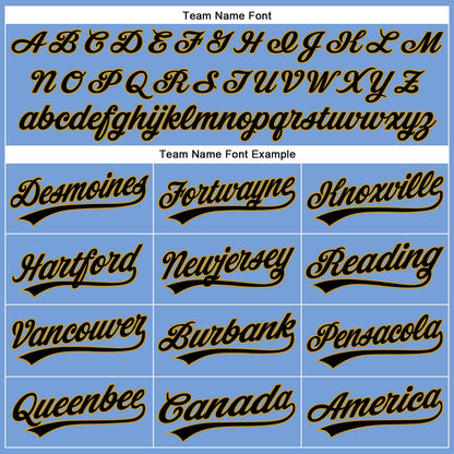 Custom Powder Blue Black Pinstripe Old Gold Authentic Baseball Jersey - Sky-Custom