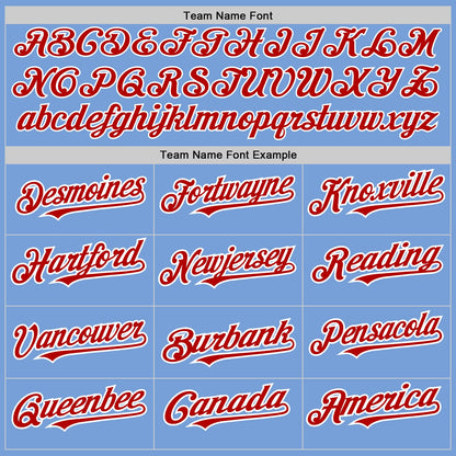 Custom Powder Blue White Pinstripe Red Authentic Baseball Jersey - Sky-Custom