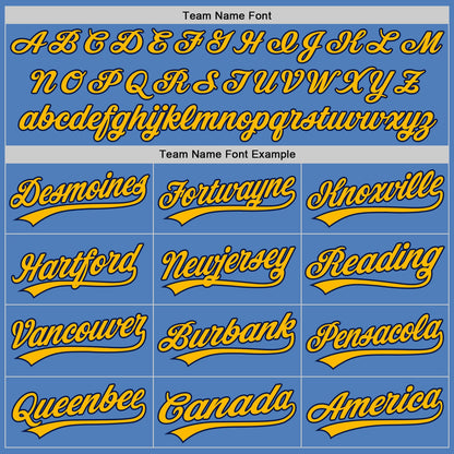 Custom Powder Blue Navy-Gold Authentic Baseball Jersey - Sky-Custom