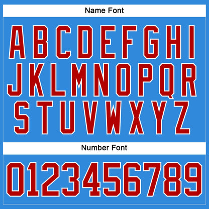 Custom Sky Blue Red-White Hockey Lace Neck Jersey - Sky-Custom